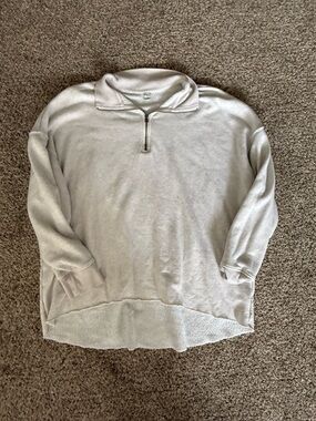 aerie Men's Light Gray Half-Zip Pullover Sweater